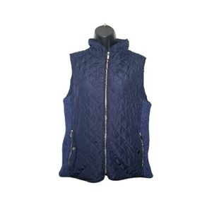 Francesca's Dark Blue Quilted Vest